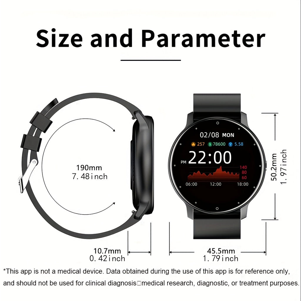 Smart Watches, Men's Sport Multifunction Full Touch Screen Smartwatch For Android IOS