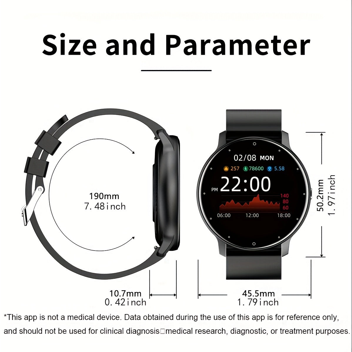 Smart Watches, Men's Sport Multifunction Full Touch Screen Smartwatch For Android IOS