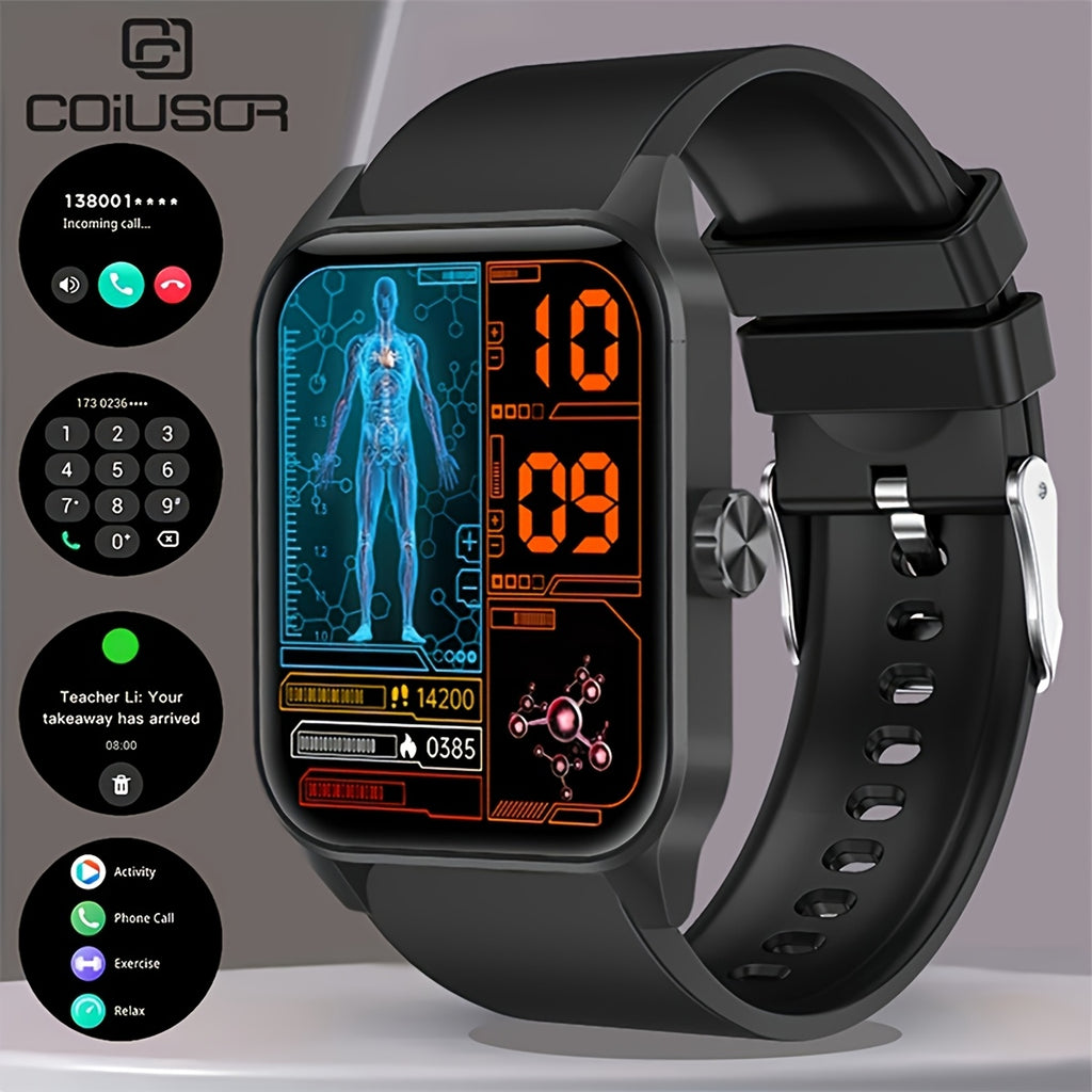 Men'S Smartwatch 1.85-inch HD Full Touch Large Screen Wireless Calling Multi-Sport Modes Message Push IP68 Life Sitting Reminder Men'S Smart Bracelet Compatible with for iphone/Android