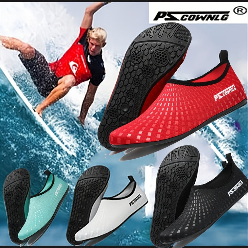 [Quick-Dry Aqua Socks] Quick-Dry Breathable Aqua Socks for Women & Men | Slip-On Water Shoes with Non-Slip Rubber Sole, Striped Design for Swimming, Beach, Yoga, Pool & Camping - Lightweight Sport Accessories, Beach Footwear