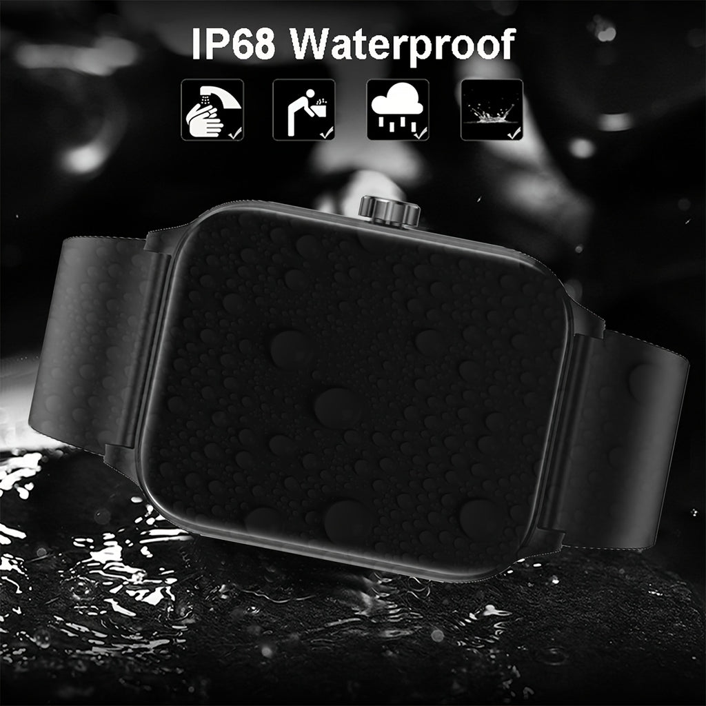 Men'S Smartwatch 1.85-inch HD Full Touch Large Screen Wireless Calling Multi-Sport Modes Message Push IP68 Life Sitting Reminder Men'S Smart Bracelet Compatible with for iphone/Android