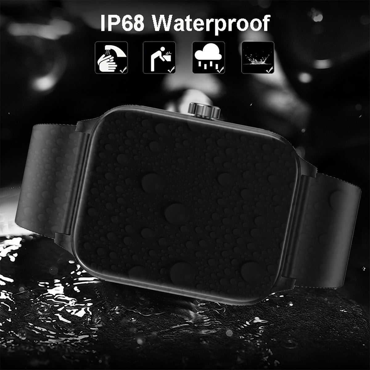 Men'S Smartwatch 1.85-inch HD Full Touch Large Screen Wireless Calling Multi-Sport Modes Message Push IP68 Life Sitting Reminder Men'S Smart Bracelet Compatible with for iphone/Android