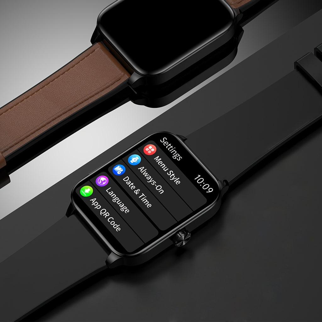 Men'S Smartwatch 1.85-inch HD Full Touch Large Screen Wireless Calling Multi-Sport Modes Message Push IP68 Life Sitting Reminder Men'S Smart Bracelet Compatible with for iphone/Android
