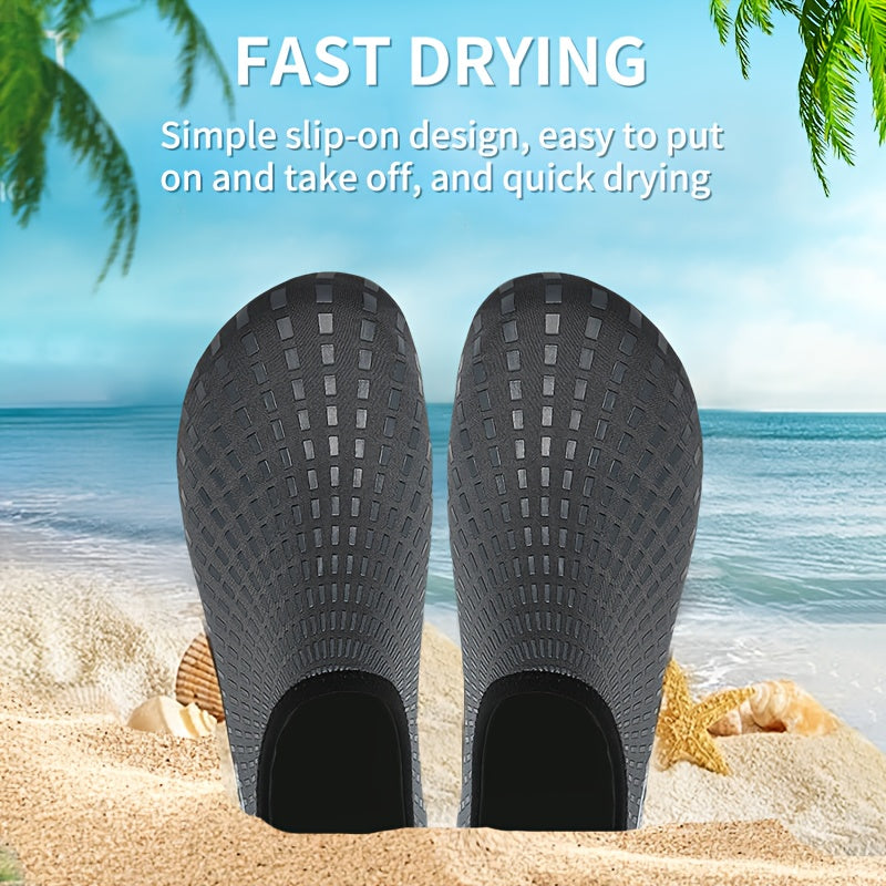 [Quick-Dry Aqua Socks] Quick-Dry Breathable Aqua Socks for Women & Men | Slip-On Water Shoes with Non-Slip Rubber Sole, Striped Design for Swimming, Beach, Yoga, Pool & Camping - Lightweight Sport Accessories, Beach Footwear