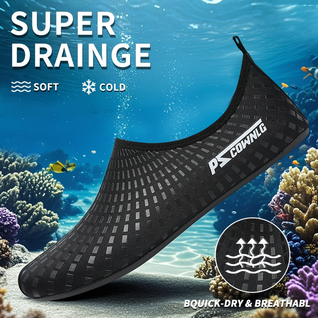 [Quick-Dry Aqua Socks] Quick-Dry Breathable Aqua Socks for Women & Men | Slip-On Water Shoes with Non-Slip Rubber Sole, Striped Design for Swimming, Beach, Yoga, Pool & Camping - Lightweight Sport Accessories, Beach Footwear